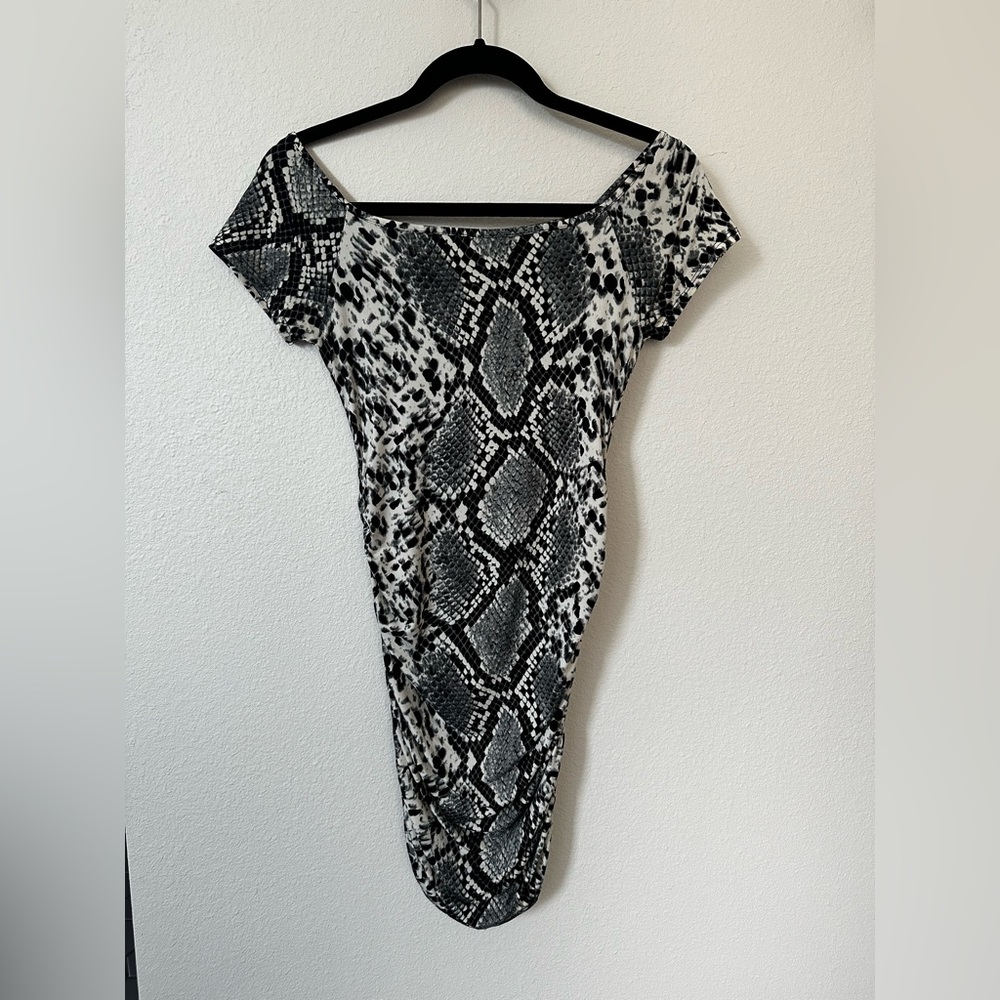 Snakeskin mini dress